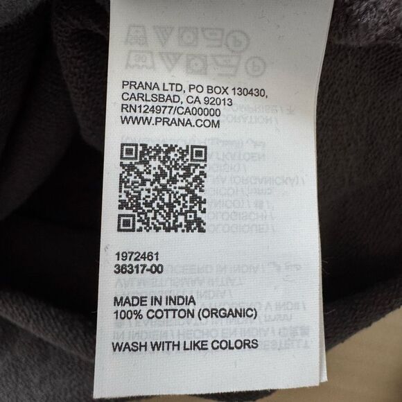Prana Gray Pullover Sweatshirt Men's Size Medium Organic Cotton Heavyweight - Picture 7 of 8